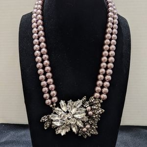 Pearl-Like Bead Statement Necklace